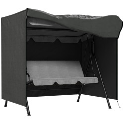 Capa para móveis de jardim capa protetora para baloiços de exterior com fecho de correr 177x114x152 cm cinza escuro