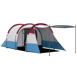 Tenda de campismo familiar para 2-3 pessoas com 2 áreas e bolsa de transporte impermeável 420x200x150 cm multicolor