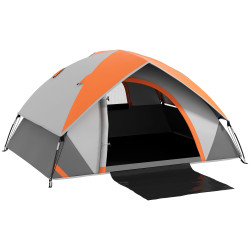 Tenda de campismo dobrável para 1-2 pessoas com janela e bolsa de transporte impermeável 3000 mm 210x110x150 cm laranja