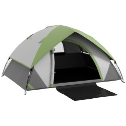 Tenda de campismo dobrável para 1-2 pessoas com janela e bolsa de transporte impermeável 3000 mm 210x110x150 cm verde