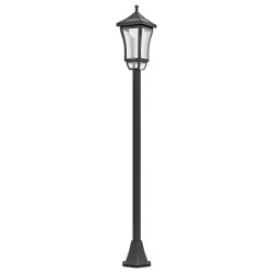 Candeeiro solar de jardim candeeiro com painel solar liga e desliga automaticamente para exterior pátio 15x15x127 cm preto