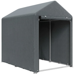 Abrigo para ferramentas bicicletas e motos 1,2x1,8x1,65 m garagem portátil com 2 habitações cinza escuro