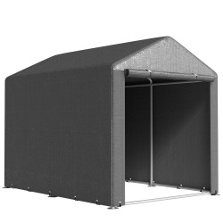 Abrigo para ferramentas bicicletas e motos 1,6x2,2x1,7 cm garagem portátil com 2 habitações cinza escuro