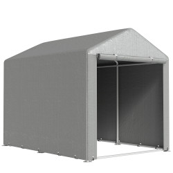 Abrigo para ferramentas bicicletas e motos 1,6x2,2x1,7 cm garagem portátil com 2 habitações cinza claro