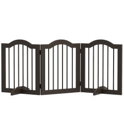 Barreira de segurança dobrável para cães pequenos barreira de proteção para animais de estimação 154,5x29,5x61 cm marrom escuro