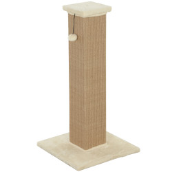 Poste arranhador para gatos altura 81 cm arranhador para gatos com poste de sisal e bola suspensa 41x41x81 cm bege