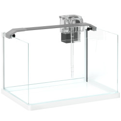 Aquário de vidro com luzes LED aquário de 20l com bomba de filtragem 38x26x27 cm branco