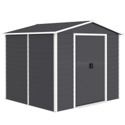 Abrigo de jardim 4,4 m² 240x206x198 cm abrigo de jardim com porta de correr e fechadura cinza escuro
