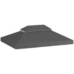 Toldo de substituição para pérgola 4x3 m toldo para pérgola com teto duplo e proteção UV 30+ cinza