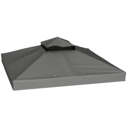 Toldo de substituição para pérgola 3x3 m toldo de substituição com teto duplo proteção UV 30+ toldo para pérgola cinza