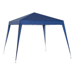 Tenda dobrável tenda com desenho pop up para jardim campismo festas eventos aço e oxford 297x297x250 cm azul