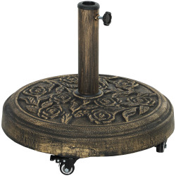 Base para chapéu de sol redonda suporte para chapéu de sol com rodas 21 kg ø49x42 cm bronze