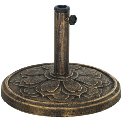 Base para chapéu de sol redonda suporte para chapéu de sol preenchível com cimento peso 12 kg ø46x33 cm bronze