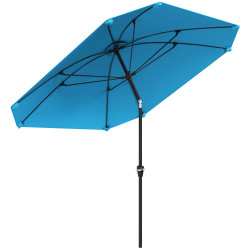 Chapéu de sol de exterior 233x233 cm chapéu de sol de jardim com ângulo ajustável impermeável azul