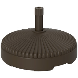 Base para chapéu de sol redonda suporte para chapéu de sol preenchível com água 23l ou areia 28kg ø55x30 cm marrom