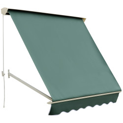 Toldo manual de alumínio retrátil 180x70 cm toldo de fachada para exterior com ângulo ajustável e impermeável verde