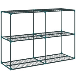 Suporte para plantas de 3 níveis estante para plantas de aço para interior e exterior 143x48x100 cm verde