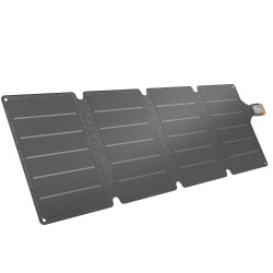 Painel solar dobrável 36w com entradas USB-a e tipo c ip67 impermeável superfície de etfe para carregar telemóveis tablets 89,8x27,9x1 cm cinzento