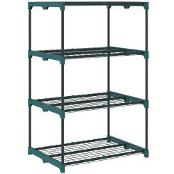 Suporte para plantas de 4 níveis estante para plantas em aço prateleiras de grade 67x49x105 cm verde escuro