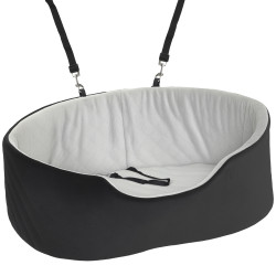Assento de carro para cães pequenos e médios até 15 kg com capa removível e lavável cinto de segurança e base antiderrapante 77x43x28 cm preto