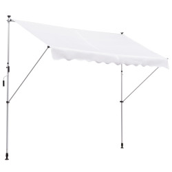 Toldo manual retrátil para exterior 300x150x170-280cm toldo enrolável altura ajustável com manivela proteção solar para terraço balcão jardim branco