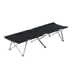 Cama de campismo dobrável de tela oxford 600d com estrutura metálica suporta até 136 kg para praia e caminhadas 193x64x40 cm preto