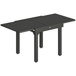 Mesa de jantar exterior extensível 80-160 cm - mesa de jardim retangular para 4-6 pessoas, terraço, preto