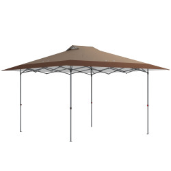 Tenda dobrável pop-up 4x4 m com bloqueio central upf50+ altura ajustável sacos de areia e bolsa com rodas bege e castanho