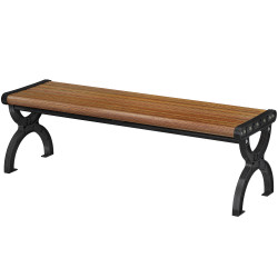 Banco de jardim exterior de 2 lugares com estrutura metálica e assento com ripas 124x39x39 cm castanho