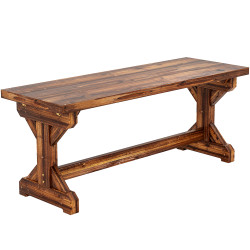 Banco de jardim em madeira banco rústico exterior de 2 lugares com base em forma de x suporta 240kg 114x40x46cm carbonizado