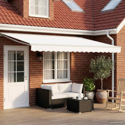 Toldo retrátil elétrico branco 4 × 3,5 m