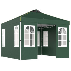 Tenda dobrável 3x3 m pop-up com upf50+ 4 laterais removíveis altura ajustável e bolsa de transporte verde