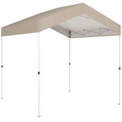Tenda dobrável 2,4x2,4 m pop-up upf50+ bloqueio central altura ajustável bolsa de transporte sacos de areia bege