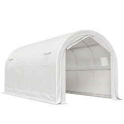 Garagem exterior 3x6 m impermeável com tecido PE resistente e estrutura de metal galvanizado upf 30+ branco