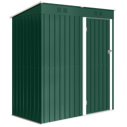 Abrigo de jardim exterior 1,37 m² 163x90x179 cm com porta com fechadura e grelhas de ventilação verde