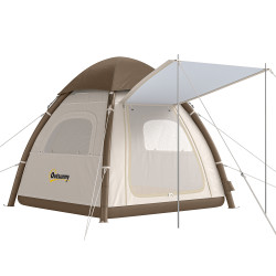 Tenda insuflável com rede mosquiteira para 3 pessoas upf30+ bolsa montagem rápida impermeável 220x220x200 cm creme