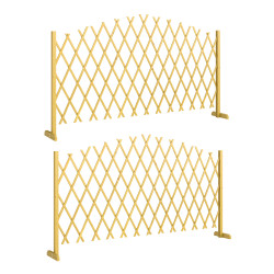 Conjunto de 2 painéis de vedações de jardim exterior extensíveis de madeira para decoração de terraço 180x30x103 cm madeira