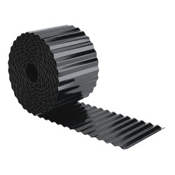 Cerca de jardim metálica 650x20 cm em aço galvanizado resistente para horta pátio terraço relvado cinzento escuro