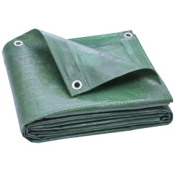 Lona impermeável exterior 4x6 m toldo PE 90 g/m² proteção UV com ilhós reforçados para lenha móveis de jardim verde