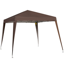 Tenda dobrável 3x3 m tenda pop-up de jardim altura ajustável com saco de transporte anti-UV impermeável castanho