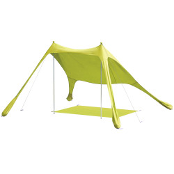 Tenda de praia dobrável com tapete upf50+ postes de alumínio pá estacas e bolsa de transporte 208x200 cm verde