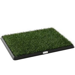 Sanita para cães com relva artificial 63x50,5 cm, tabuleiro sanitário para treino com drenagem verde