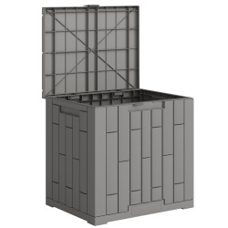 Baú exterior capacidade 114l baú de armazenamento exterior resistente à água e aos raios UV com fecho cinzento