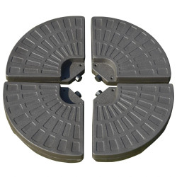 Base para chapéu de sol em 4 partes recarregável com areia ou água desmontável para jardim pátio ar livre 100x100x10,5cm marrom