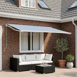 Tecido de substituição para toldo azul e branco 400 × 350 cm