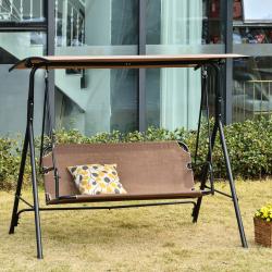 Balanço de jardim de 2 lugares com guarda-sol Telhado com ângulo ajustável para Terraço Varanda Carga 200 kg 172x110x155 cm Marr