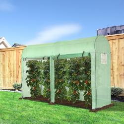 Estufa Jardim Tipo Túnel com 4 janelas e 2 portas para Plantas de PE de aço 300x100x200 cm Verde - Imagen 1