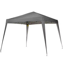 Tenda dobrável tenda com desenho pop up para jardim campismo festas eventos aço e oxford 2.4x2.4 m cinza