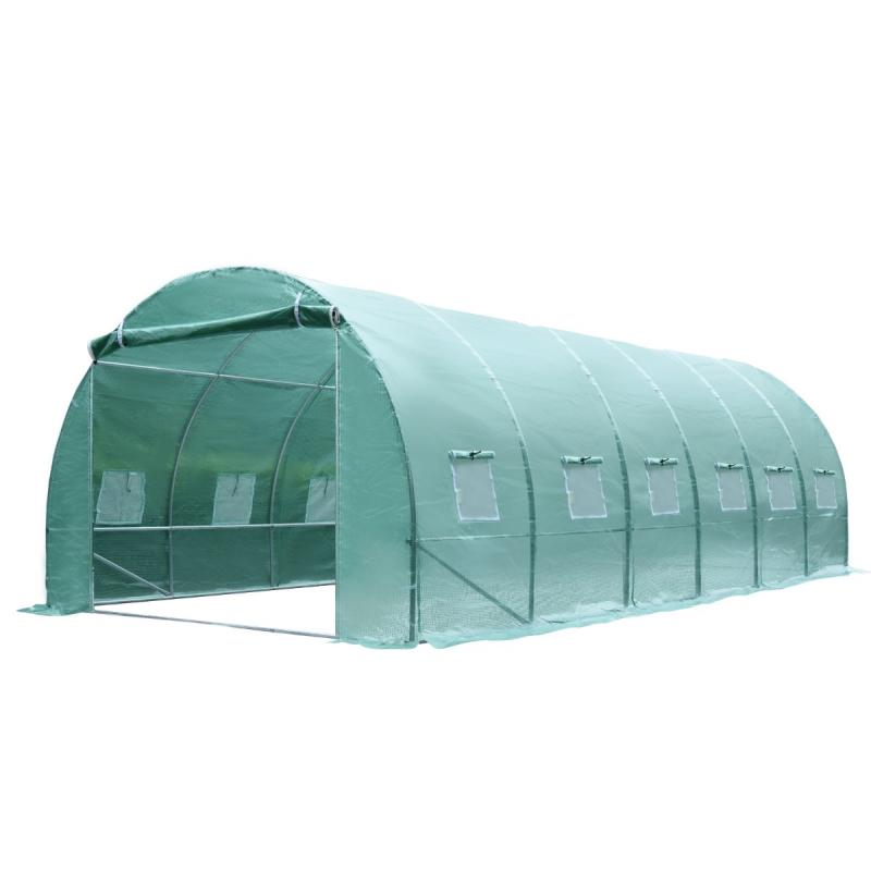 Estufa Túnel de Jardim para Plantas e Vegetais com 12 Janelas estrutura de aço - 6x3x2m - Imagen 2