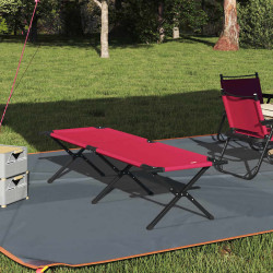 Cama de camping dobrável manual vermelho 193 x 69 x 45 cm